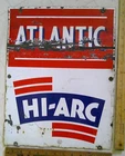 Atlantic pump plate original vintage old gas station collectible porcelain sign