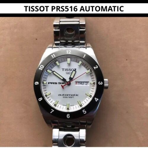 Tissot PRS516 Watch Automatic 39mm Men's White Dial Swiss Made Round No Box - Picture 1 of 15