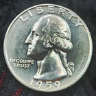 Proof UNC 1959 Washington Quarter 25C Silver
