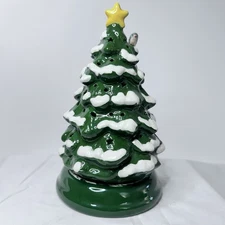 Hallmark Ceramic Christmas Tree Tea Light Candle Holder Decoration 7x4