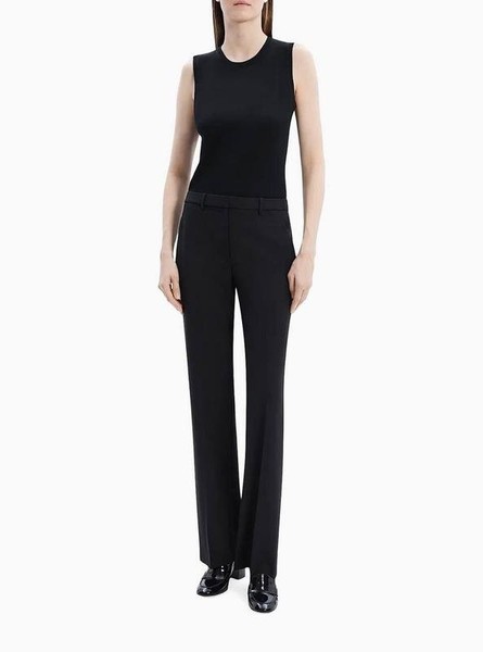 Women Theory Trousers Black Wool 36