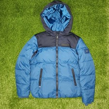 Tommy Hilfiger Youth Hooded Puffer Jacket Navy Blue/Blue Size M 8-10 