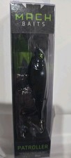Mach Baits Patroller 1/2oz Whopper Popper 3.5" Topwater Bass Lure Blk Skunk