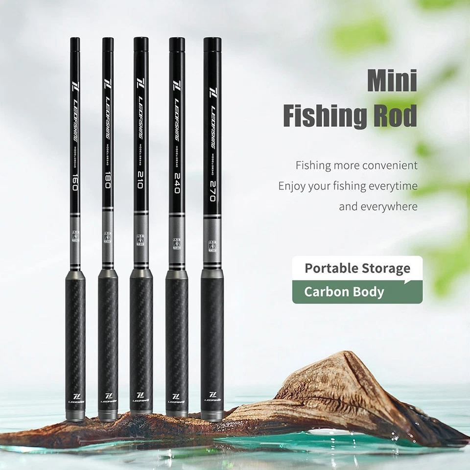 Carbon Mini Angelrute 28cm zum Outdoor Angeln und für Campingbedarf - Bild 2 von 4