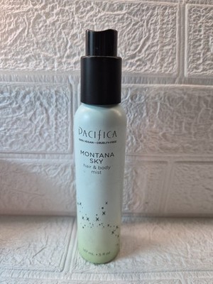 Pacifica, Montana sky hair and body mist. Cedar wood sage elderflower 100% vegan