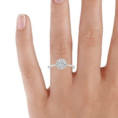 Platin Verlobungsring GIA IGI zertifiziert natürlicher Diamant rund 0,70 ct... - Bild 1 von 4