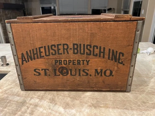 Budweiser Vintage Wooden Crate Box Centennial 1876-1976 Anheuser-Busch Beer