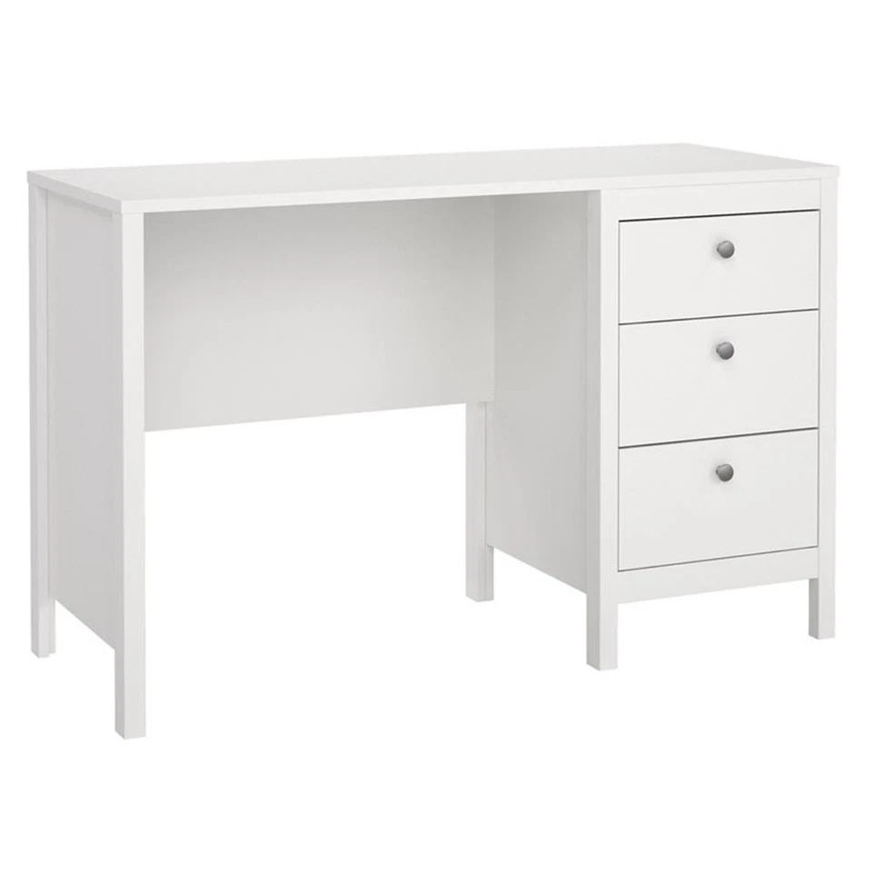 Escritorio Oficina Hogar Tvilum Madrid con 3 Cajones de Almacenaje en Blanco Foto 3 de 4