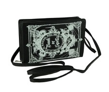 Scratch Dent Black and White Glow in the Dark Book of Spells Crossbody Purse