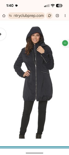 Ciao Milano CM Elena Jacket Charcoal Gray Size Large Weather Coat Hood