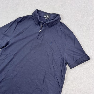 Baobab Polo Shirt Mens S Navy Pima Cotton 1/4 Zip Stretch Short Sleeve Logo