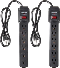 Surge Protector Power Strip, 6-Outlet with 200J Protection, 2ft Extension Cord