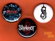 Set of three 1" Slipknot pins buttons metal band group