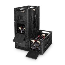 Das flexible Weinregal - Weinbox Weinkiste Weinregal Klappbox stapelbar, schwarz