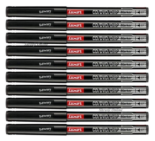 10 X EXTRA FINE TIP Permanent Marker Pens BLACK CD / DVD Marker Pen - Best Price - Picture 7 of 8