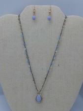 Fashion Jewelry Set Pendant Necklace and Hook Earrings Both Lot Dainty Feminine