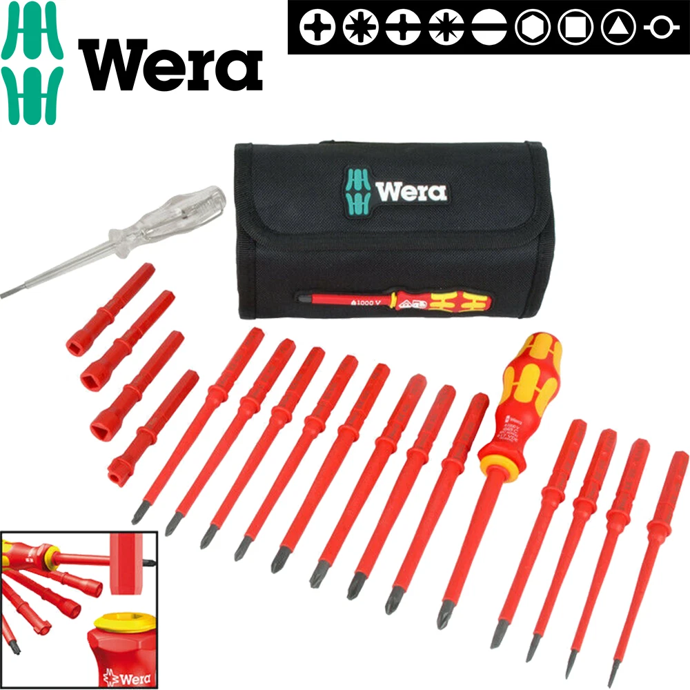 Wera Kompakt VDE Interchangeable Blade Screwdriver Set Pouch Voltage Tester