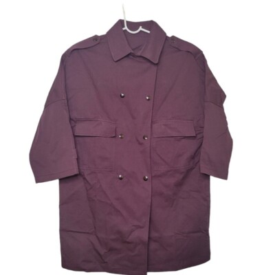 Unbranded Girl Burgundy Long Sleeved Trench Coat Size 140 Brand New Without Tag