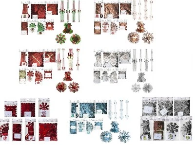 Christmas Foil Hanging Decoration Ceiling Wall Garland Bell Ball Snow Flake Gold