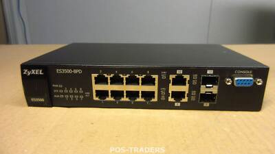 ZYXEL ES3500-8PD 8-port FE L2 Switch with GbE Uplink 2-Ports SFP - EXCL PSU