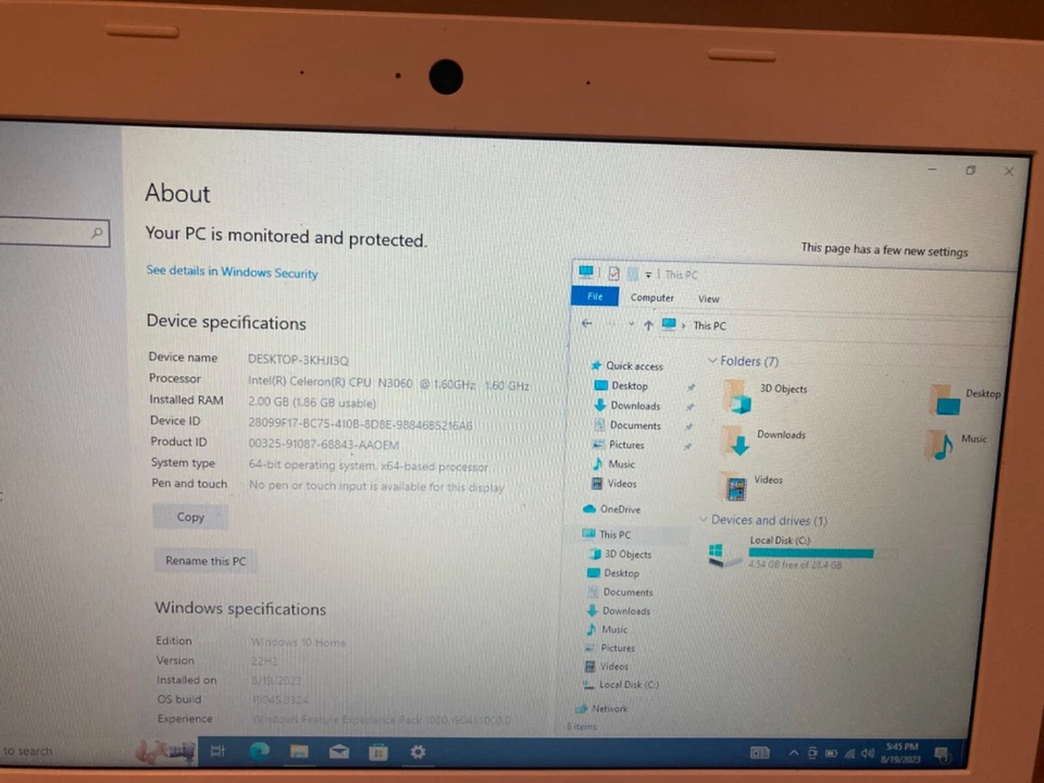 Portátil Lenovo IdeaPad 110s 11,6" (32 GB, Intel Celeron N, 1,60 GHz, 2 GB) - Blanco - Foto 4 de 4