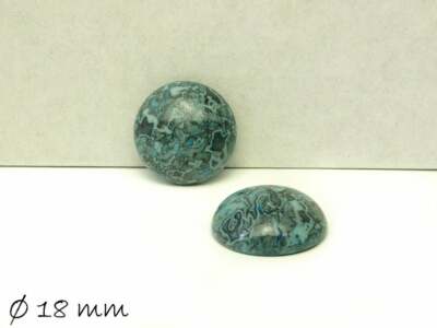 2 Stk. Ripple-Jasper Cabochons zum Einkleben in Fassungen, Ø 18 mm 