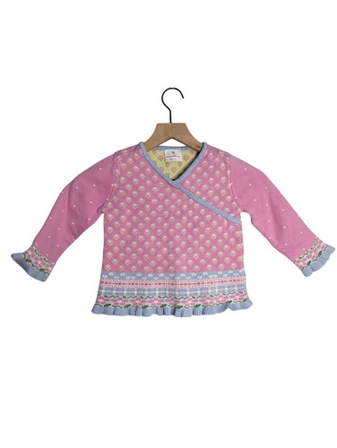 Hanna Andersson Sweater Skirt Knit Set Pink Floral Ruffle Girls Size 100 or 4 - Picture 8 of 11