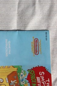 Simpsons Bart vs the Space Mutants Game Pak Instructions - NES Manual
