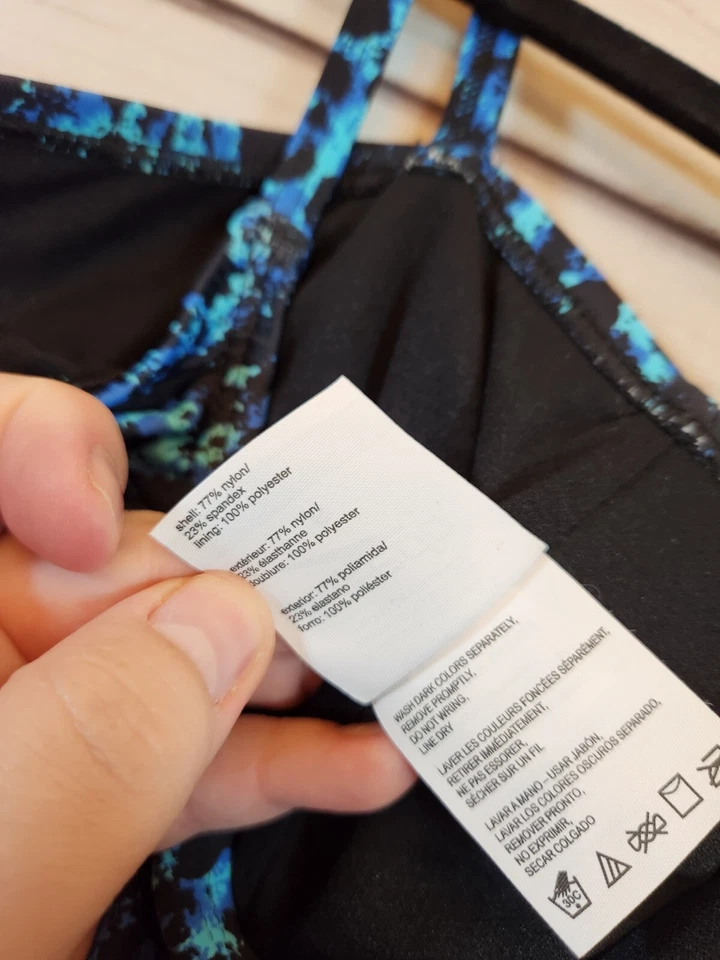 Traje de baño Speedo para mujer azul negro estampado animal geométrico una pieza talla 6 Foto 4 de 4