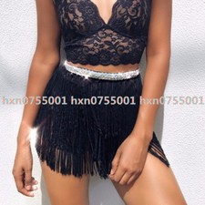 Belly Dance Hip Scarf Tassel Skirt Scarf Belt Tribal Fringe Tassel Sash Skirt UK