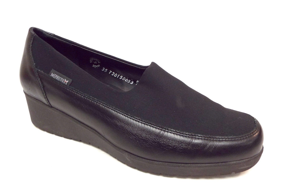 MEPHISTO Air Relax Size 8 Black Platform Fabric Leather  display picture 2