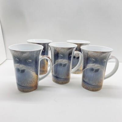 Paul Cardew Wild Cafe Porcelain Coffee Mugs Cups England Set Of 5