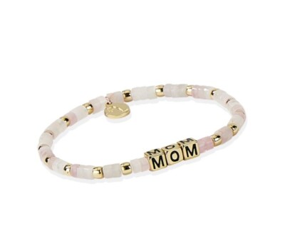 Park Lane UNCONDITIONAL MOM Stretch Goldtone Rose Quartze Beaded CZ Bracelet