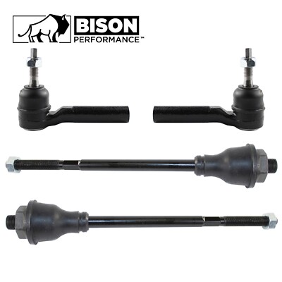 Bison Performance 4pc Inner & Outer Steering Tie Rod End Kit For Chevy GMC RWD