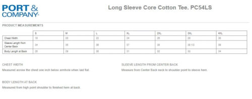 Port & Company Men's Core Cotton Tee Long Sleeve Comfort Blend T-Shirt - PC54LS - Picture 2 of 23