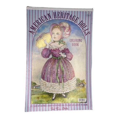 VTG Red Farm Studio Heritage Dolls COLORING BOOK 6 Pages Attached Complete 18" - Picture 8 of 8