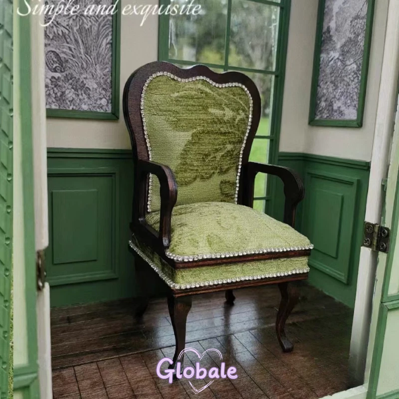 Miniatur Puppenhaus Vintage Möbel Maßstab 1:6 Unvollendetes Palast Einzelsofa - Bild 1 von 4