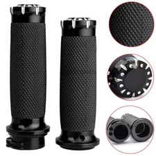 1" Knurled Handlebar Hand Grips Fit For Harley Touring Sportster Softail Chopper