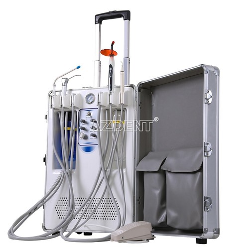Unidad de entrega dental portátil de 7 tipos con sistema de succión de compresor de aire estuche rodante - Imagen 9 de 85