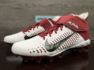 Nike Alpha Menace Pro 2 Football Cleats White Red Men's Size 11.5