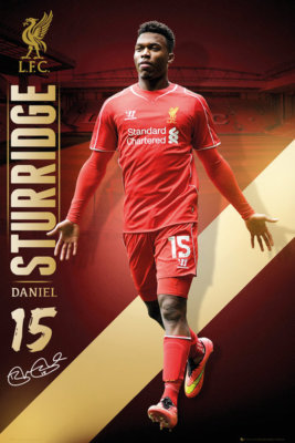 Rare Daniel Sturridge SIGNATURE SERIES Liverpool FC Soccer Action POSTER 