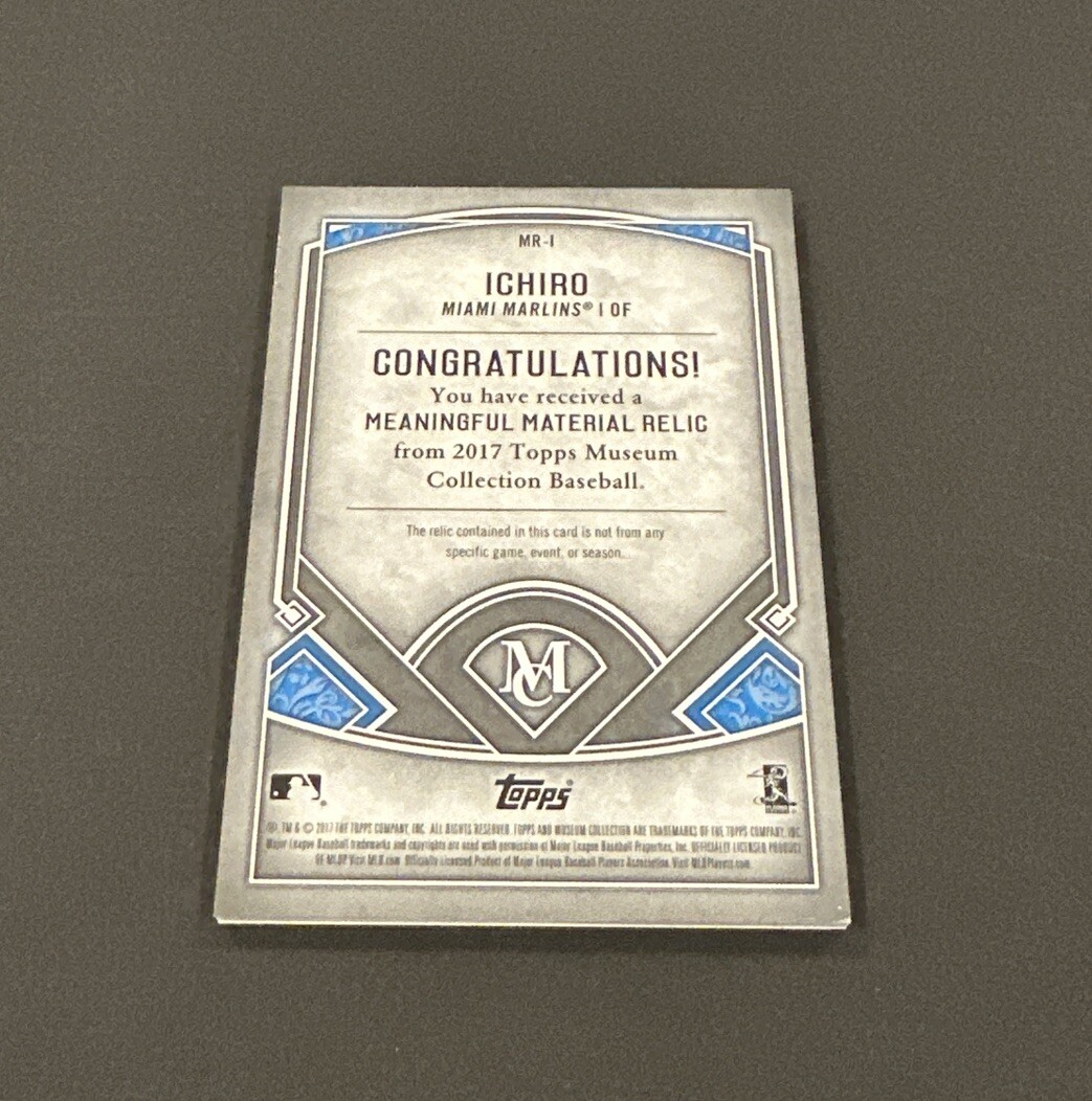 2017 TOPPS MUSEUM COLLECTION ICHIRO MEANINGFUL MATERIAL RELIC 4
