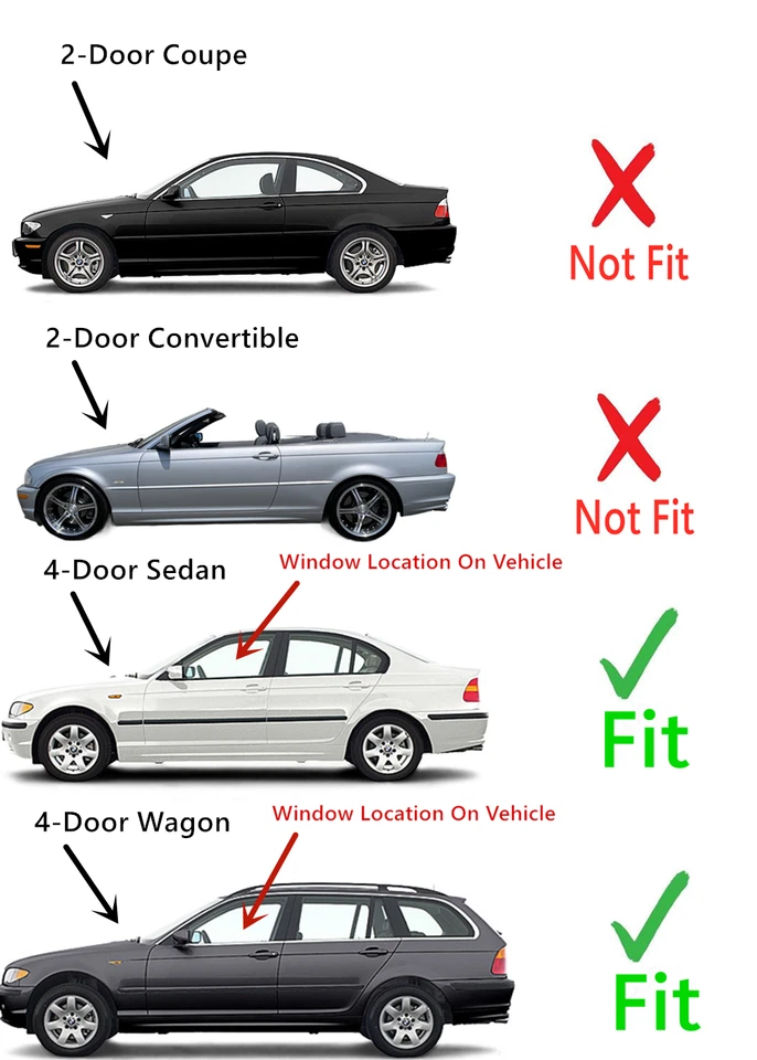 Fits 99-05 BMW 323 325 328 330 4 Door Models Driver Left Front Door Window Glass Foto 2 de 4