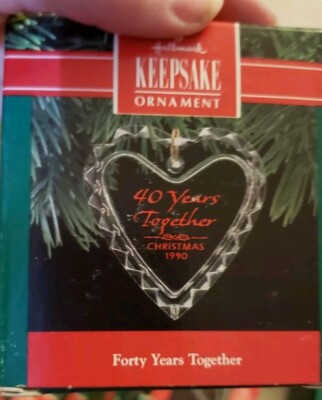 1990 Hallmark Keepsake Ornament Forty Years Together Anniversary NIB NEW IN BOX
