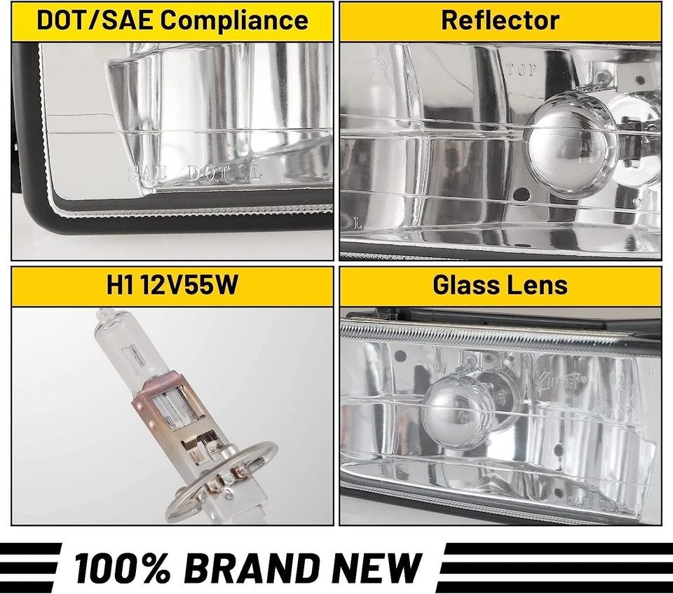 Fog Lights For 92-99 BMW E36/M3 3 Series Clear Glass Lens with Bulbs H1 55W Pair - Image 3 of 4