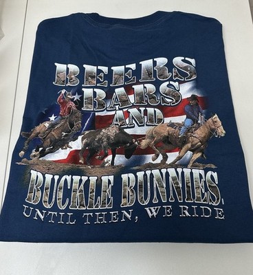 Vtg Wrangler Beers Bars Buckle Graphic T Shirt Rodeo Cowboy Funny 2XL NEW NOS