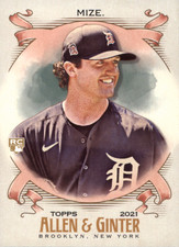 Casey Mize RC 2021 Topps Allen & Ginter #138 Detroit Tigers Baseball Rookie Card. rookie card picture