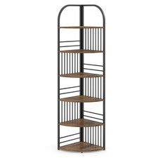 COSTWAY 6-Tier Corner Shelf 181.5 cm Tall Freestanding Corner Bookshelf