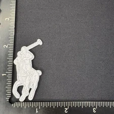 Polo Custom Replica White Iron on Patch Hand Made Embroidered Large 2.5 inch
