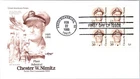 UNITED STATES 1985 CACHET FDC COVER COMM CHESTER W NIMITZ PLATE BLOCK